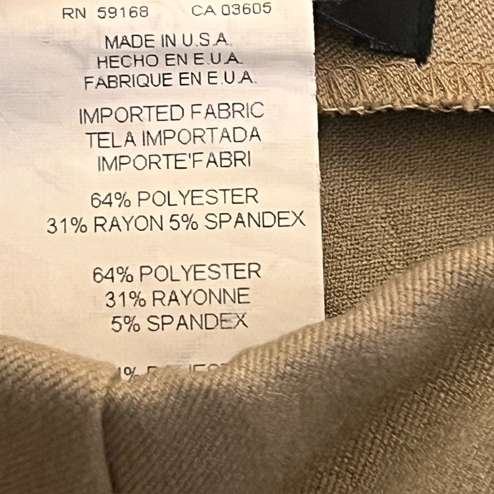 Karen Kane Lifestyle Tan Cuffed Ankle Trouser Stretch Workwear Size 10 - Picture 4 of 9